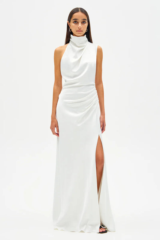 MISHA - Constantina Satin Gown - IVORY size 12